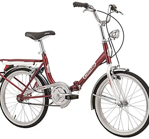 Cicli Cinzia Bicicletta 20" Pieghevole Firenze, Senza Cambio, Rosso/Bianco, Unisex – Adult...