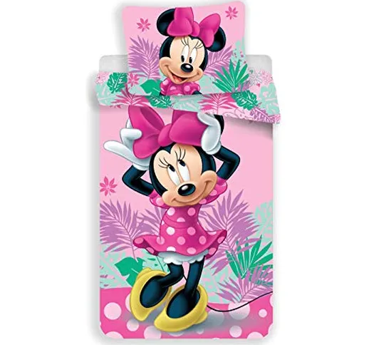Disney - Set di biancheria da letto, motivo Minnie, composto da copripiumino 140 x 200 cm...
