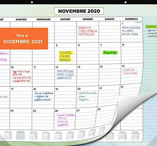 Calendario da Muro 2020 2021 – Calendario da Scrivania Mensile, Luglio 2020 fino a Dicembr...