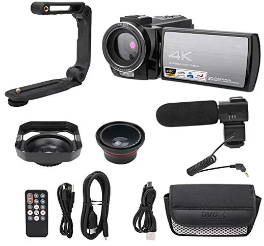 Entatial Videocamera DV HDR-AE8 4K HD 16X WiFi Videocamera Digitale da 3,0 Pollici Touch S...