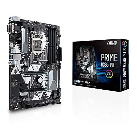 ASUS Prime B365-PLUS Scheda Madre Intel B365 ATX con connettore Aura Sync RGB, DDR4 2666 M...