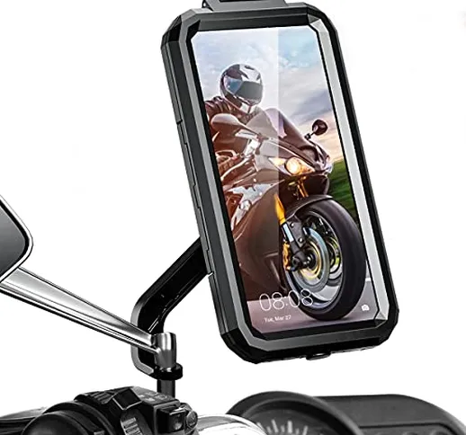 Faneam Universale Supporto Telefono Moto Scooter Impermeabile Porta Cellulare Moto Retrovi...