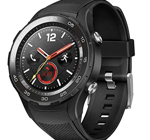 HUAWEI Watch 2 Smartwatch Bluetooth, Cinturino in Carbonio, Nero