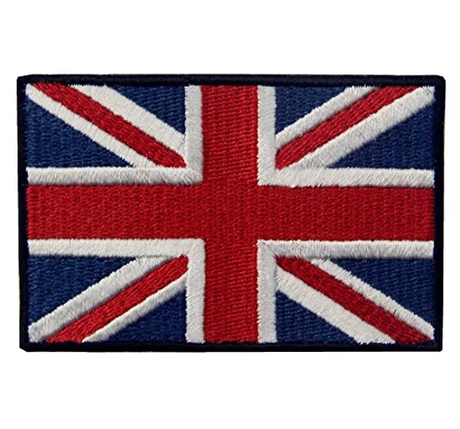 Britannico Union Jack Bandiera della Inghilterra Emblema con Fissaggio Chiusura a uncino e...