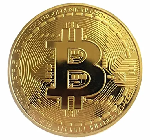 BAQI 1 Pz Oro Placcato Moneta Bitcoin Regalo Collezionabile BTC Coin Art Collection Physic...