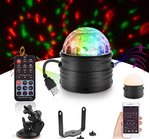 Herefun Luci Discoteca LED, USB Alimentata Luci Discoteca Suono Attivato Luce Della Fase c...