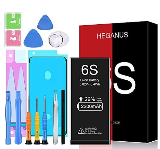 Heganus Batteria compatibile con iPhone 6S | 2020 Data di produzione | Manuale Profi Kit S...