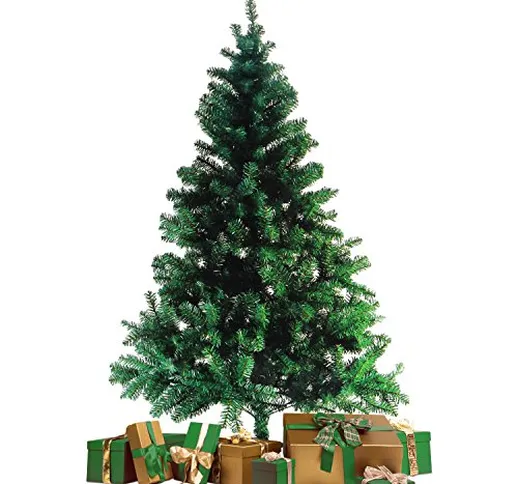 Wohaga® Albero di Natale Artificiale Incluso Supporto 180cm 600 Rami Abete Decorazione Nat...