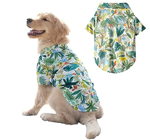 Camicia hawaiana per cani, vestiti estivi per animali domestici, traspirante, maglietta da...