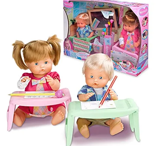 NENUCO - Nenuco scuola, con due bambole sorellina e fratellino e diversi accessori per la...