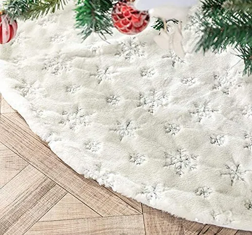 Gonna per albero di Natale, colore bianco, tappeto per albero di Natale, copertura per alb...
