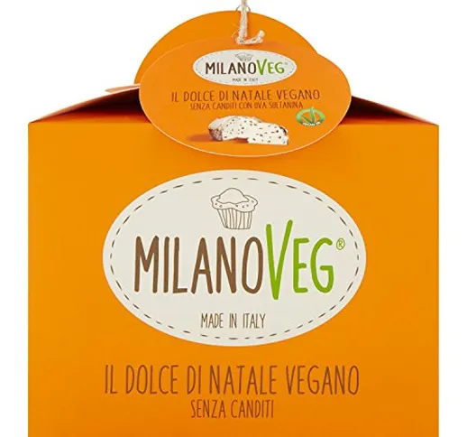 Dolce di Natale Vegano/Panettone 100% vegetale Senza canditi e con uvetta, MilanoVeg® - 75...