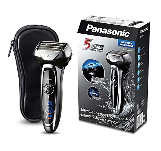 Panasonic ES-LV65-S803 Rasoio Elettrico da Barba Wet&Dry, Senza Fili, Ricaricabile, Testin...