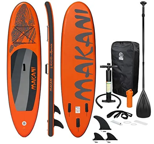 ECD Germany Tavola Gonfiabile Stand Up Paddle Board Makani SUP 320x82x15 cm Orange Diversi...