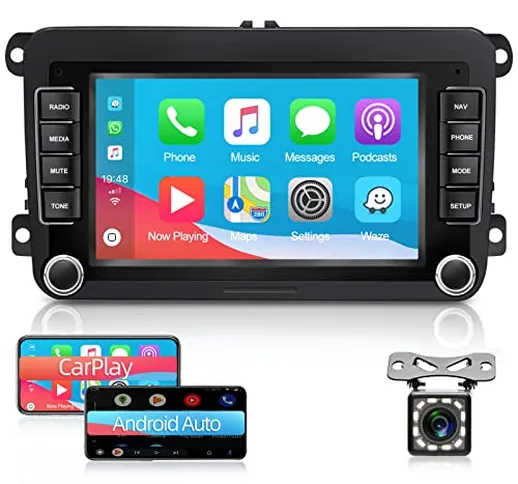 Autoradio Android 10.0 Double Din con WIFI/Wireless Carplay/Bluetooth per VW/Seat/Skoda Mo...