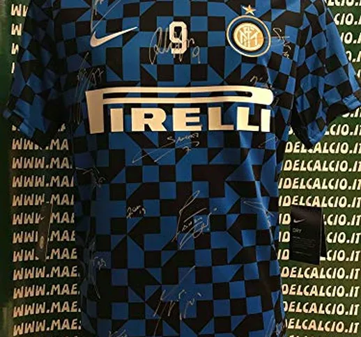 MAESTRI DEL CALCIO Maglia Allenamento Prematch “Lukaku 9” Autografata F.C. Inter 2019/2020...