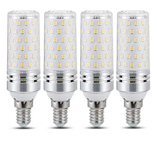 E14 16W Lampadine a Candela LED Equivalenti 100-120W Incandescenza, 360° Luce Bianco Calda...