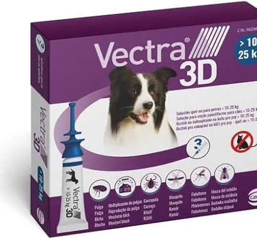 VECTRA 3D Ceva Perros 3 pipetas - 10-25 kg