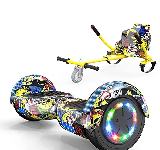 Colorway Hoverboards 6.5"con Hoverkart con Ruote Lampeggianti a LED, Hoverboards Bluetooth...