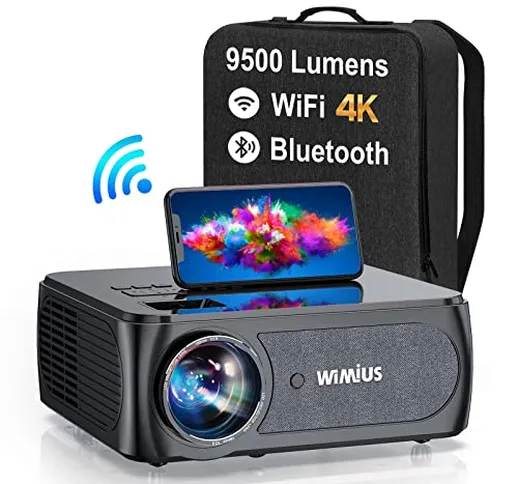 Videoproiettore 5G WiFi Bluetooth,9500 Lumen Proiettore Full HD 1080P WiMiUS 4K Supporto W...