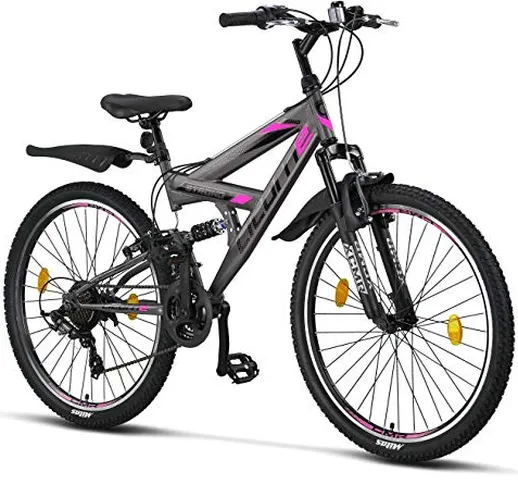 Licorne Bike Premium Mountain Bike Strong da 26 pollici, bicicletta per ragazzi, ragazze,...