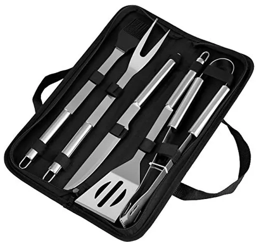 GWHOLE Kit di Accessori per Barbecue Set Utensili per Grill in Acciaio Inox Accessori per...