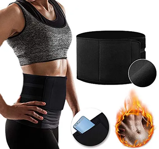 Hually Fascia Addominale Dimagrante, Regolabile Cintura Allenamento di Neoprene, Sauna Dim...