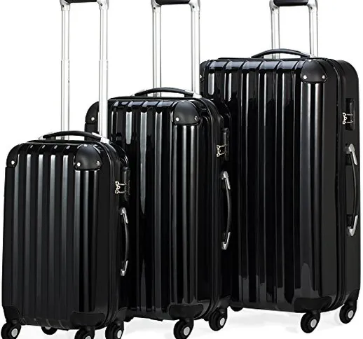Set di valigie Monzana Set Valigie rigide Trolley in robusto materiale con rivestimento in...
