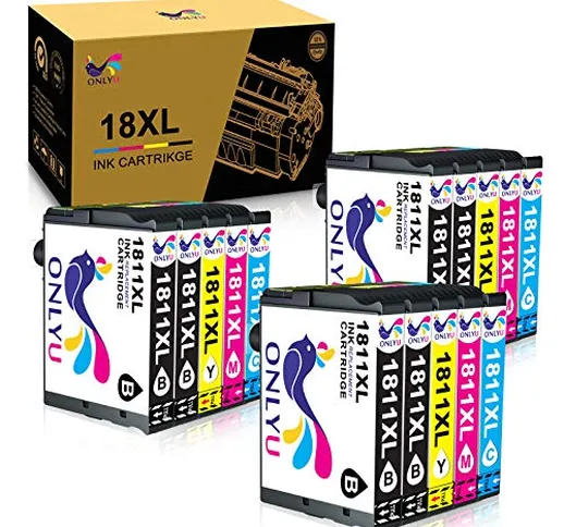 ONLYU Sostituzione cartucce d'inchiostro compatibili per Epson 18XL T1811-T1814 per Epson...