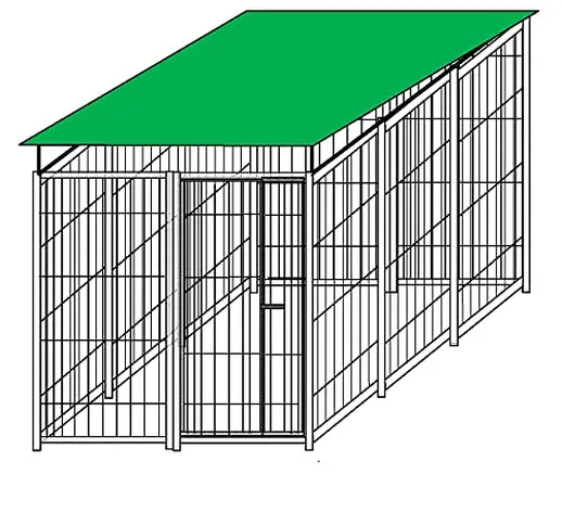 OGOMONDO Recinzione da Esterno con Copertura Zincatura a Caldo da 300x200x Altezza 180 Cm