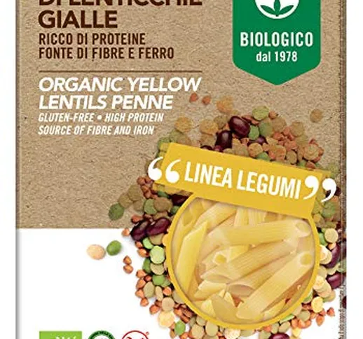 Probios Penne 100% Lenticchie Gialle Bio senza Glutine - Confezione da 12 x 250 g