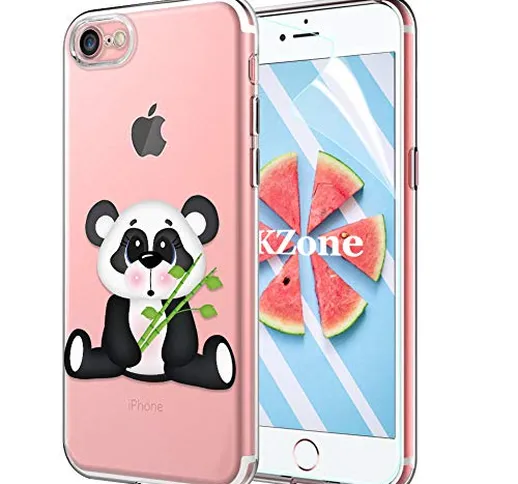 OKZone Cover iPhone SE (2020) [Pellicola Proteggi Schermo], Custodia Gel Trasparente Morbi...