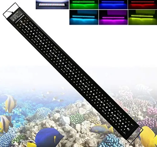 Illuminazione per Acquario con Timer e Supporto Estensibile 48W 90cm 6000-10000K Dimmerabi...