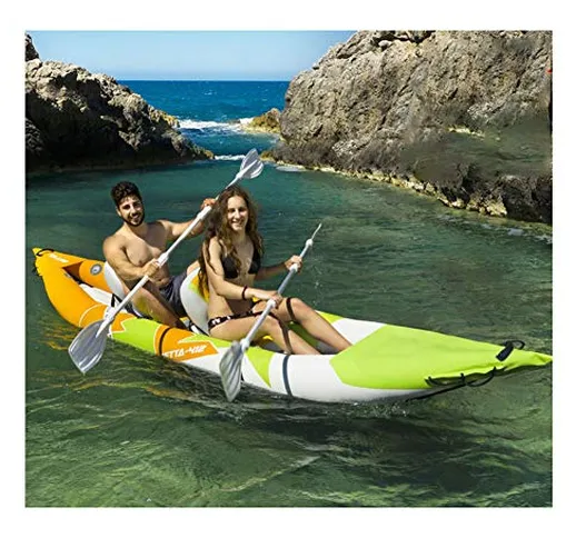 MOOLUNS Doppio Kayak Gonfiabili, Addensato Canoa in PVC, Usato per Rafting, Pesca Gommone,...