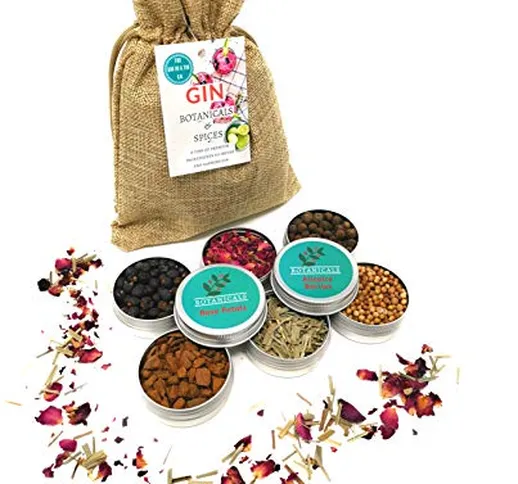 GIn Botanicals & Spices – Set regalo guarnire il vostro Gin Tonic con 6 diversi Botanicals...