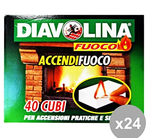 DIAVOLINA Set 24 Accendifuoco X 40 Cubi Barbecue & PIC-nic, Multicolore, Unica