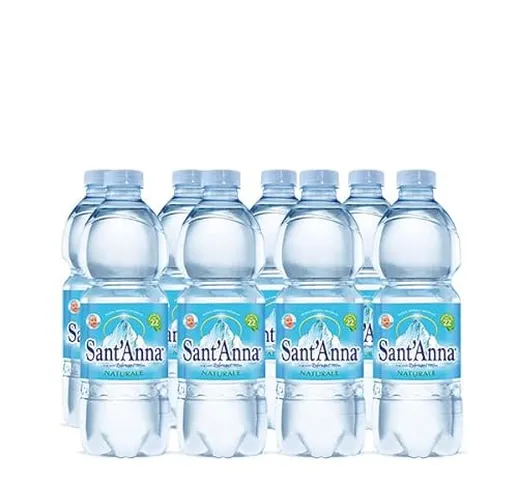 Acqua Sant'Anna, Bottiglie di Acqua Naturale da 0,5 Litri, Acqua Minerale Naturale in Bott...
