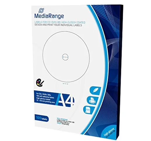 Etichette per Cd Mediarange CD/DVD/BD 100 pezzi [MRINK132]