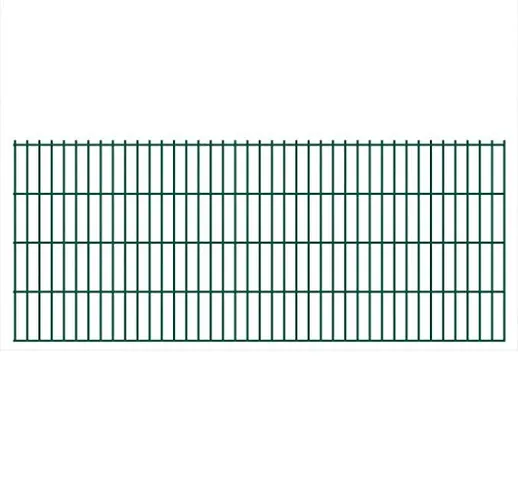 vidaXL Set 7 Pannelli di Recinzione 2D Giardino 2008x830mm 14 m Verde in Acciaio