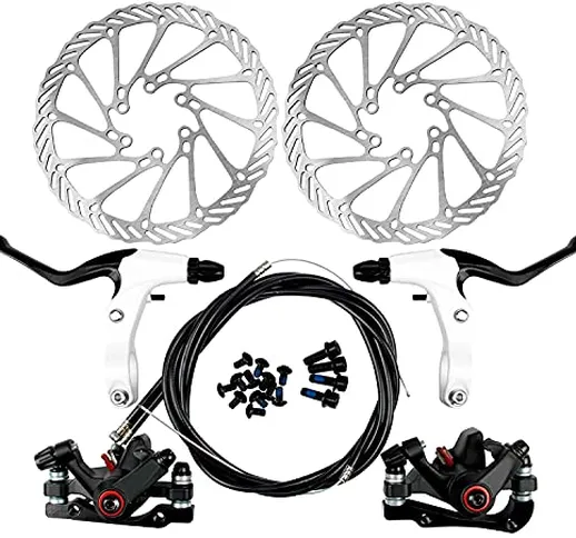 Yorbay Kit Freno a Disco Anteriore/Posteriore Biciclette Impostare MTB di Frenatura a Disc...