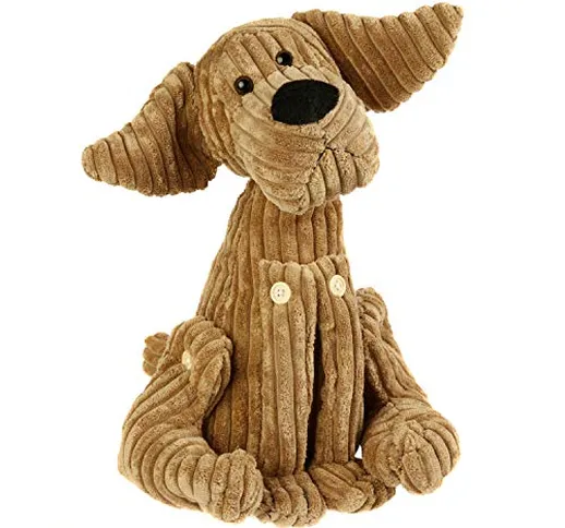 Betz Fermaporta a Forma di Cane “Bruno” Tessuto Cord, Colore: Marrone, Altezza: 35 cm