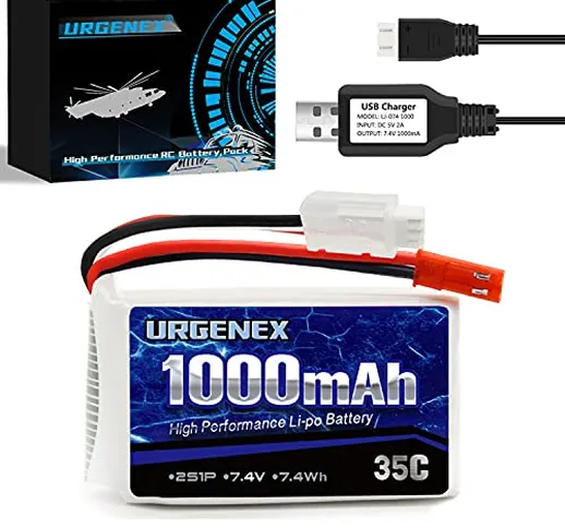 URGENEX 2S batteria Lipo 7.4v 1100mAh 35C ricaricabile batteria RC con Deans T Plug con 1/...