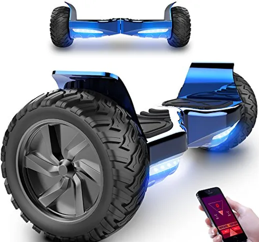 Scooter Elettrico Hover Board Scooter SUV con Ruote 8.5 Inch LED per Tutti i Terreni con P...