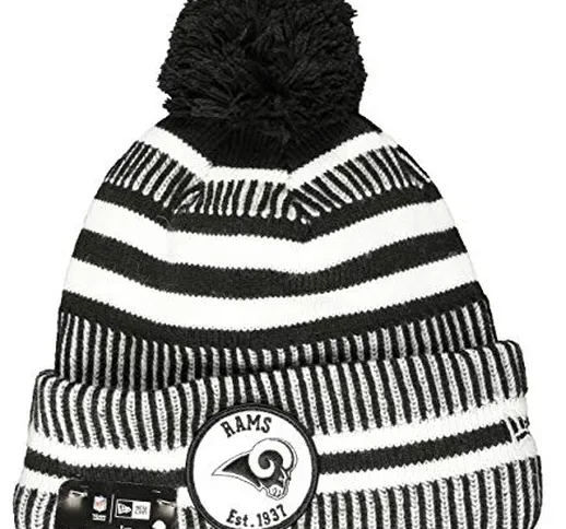 New Era Los Angeles Rams Beanie Knit NFL 2019 Sideline Home 1937 Black/White - One-Size