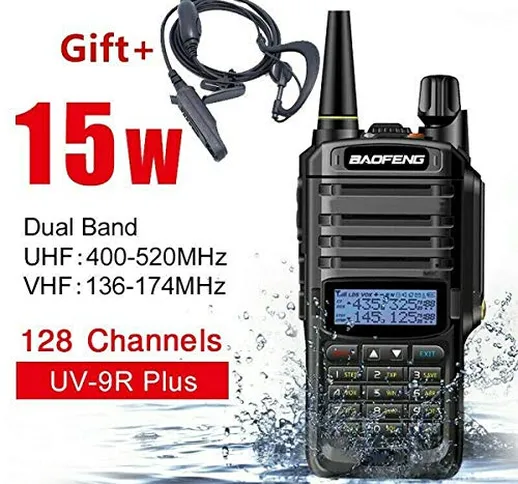ChaserDe UV-9R Plus Walkie Talkie 15W VHF UHF Walkie Talkie Dual Band Comunicazione Radio...