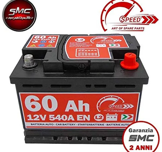 SMC Speed, Batteria per Auto L260, 60 AH, 540A, con Polo Positivo A Destra Speed BY