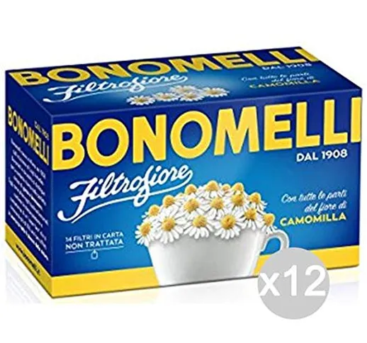 Bonomelli Set 12 Camomilla 14 Filtri Gr28 Bevanda Bibita Analcolica, Multicolore, Unica