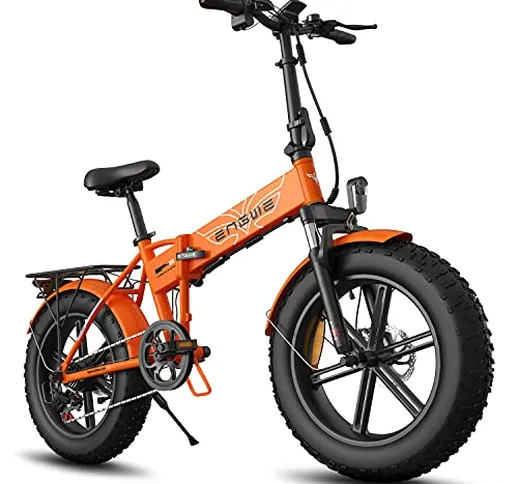 ENGWE Bicicletta elettrica pieghevole 750W Adulto 20 "4.0 Fat Tire Mountain Beach Snow Bic...