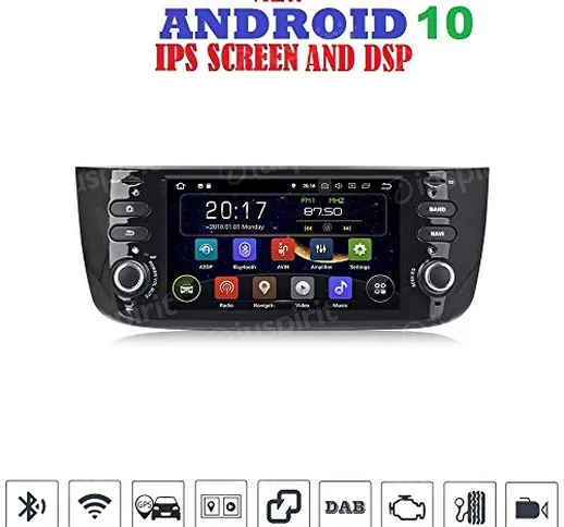 ANDROID 10 GPS USB SD WI-FI Bluetooth autoradio navigatore Fiat Punto Evo Fiat Linea 2010,...