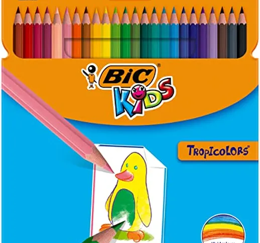 Bic Kids Matite Colorate, Colori Per Bambini A Casa E A Scuola, Multicolore, 24 Unità (Con...